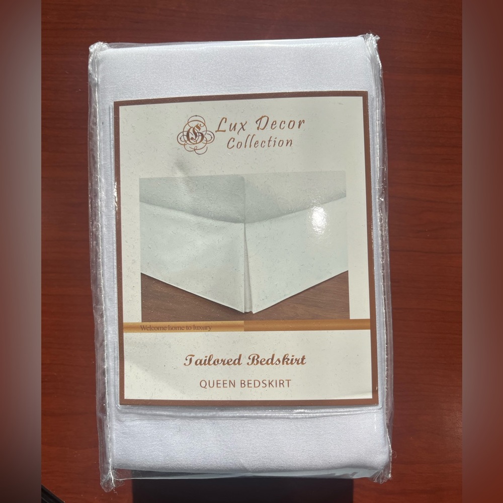 Lux Decor Collection White Queen Bedskirt